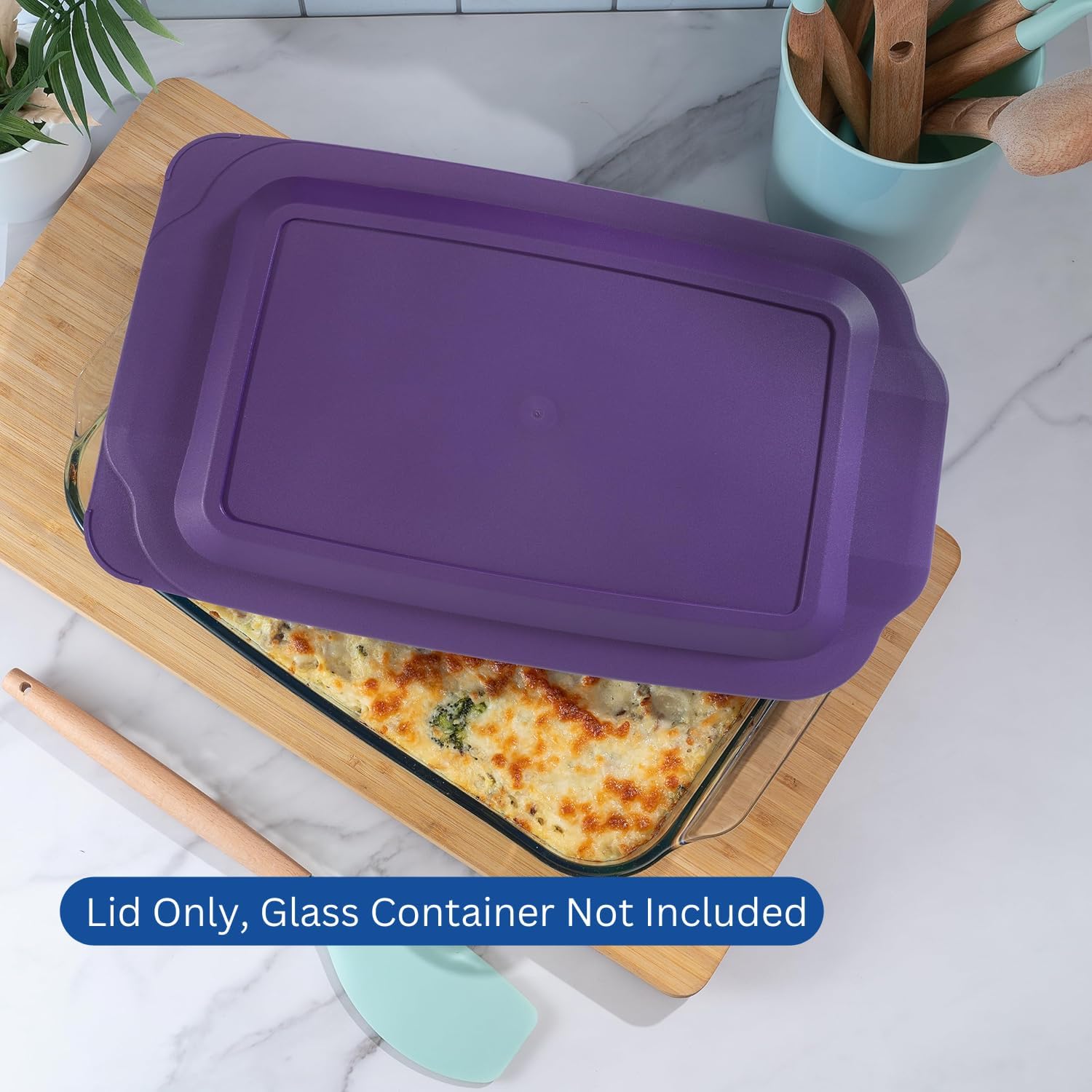 Pyrex Replacement Lid - Fits 9x13 Glass Casserole Baking Dish | Purple Tab Handle 3-Quart Model 233-PC