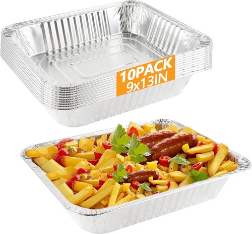 Extra Heavy Duty 9x11 Aluminum Foil Pans by [Brand Name] - 10PCS for Baking, Freezing & Serving