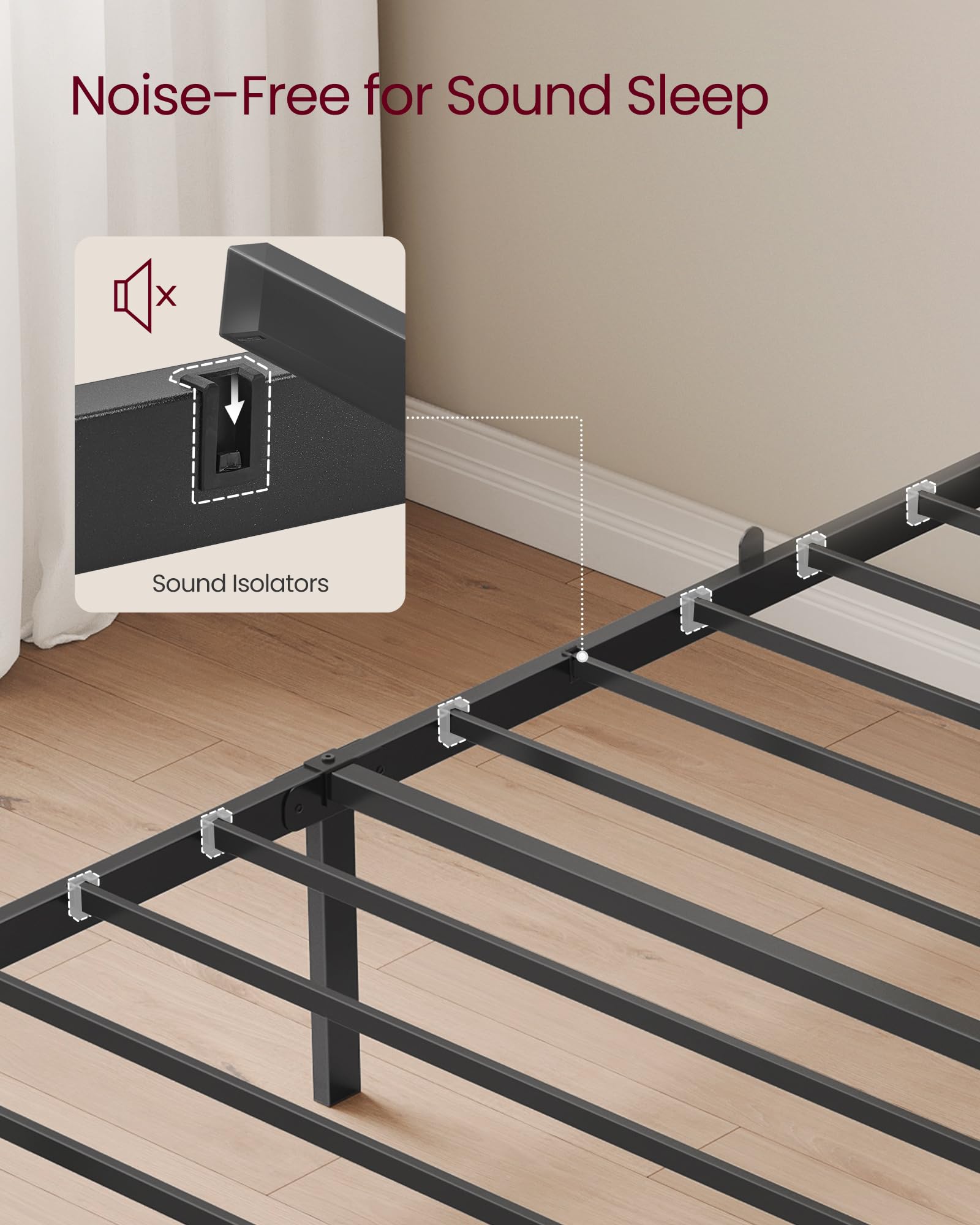 VASAGLE Twin Bed Frame with Upholstered Headboard, Metal Bed Frame Twin Size with Footboard, 550 lb Weight Capacity, Steel Slats, Easy Assembly, No Box Spring Needed, Dove Gray URMB983G01V1