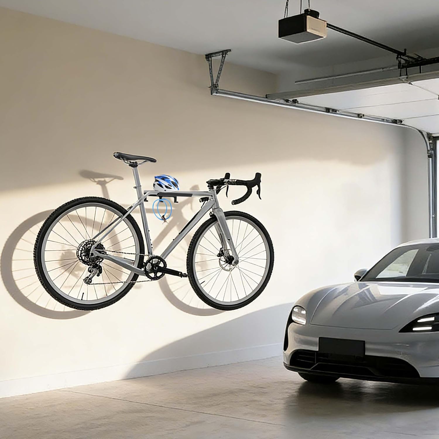 Skiennix Bike Wall Mount - Heavy-Duty Horizontal Indoor Rack for Space-Saving Storage | Fits Road, Mountain & Hybrid Bikes