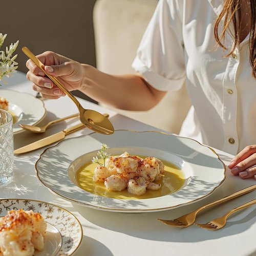 KINGSTONE 20-Piece Gold Silverware Set | 18/10 Stainless Steel, Mirror Polished, Dishwasher Safe for Home & Events