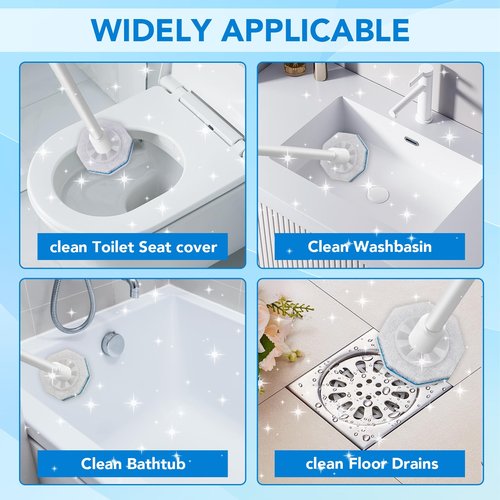 50 Count Toilet Wand Refills for Clorox, Upgrade Scrubbing Fiber Cotton Brush Heads Compatible with Clorox Toilet Wand for Bathroom Efficient Cleaning
