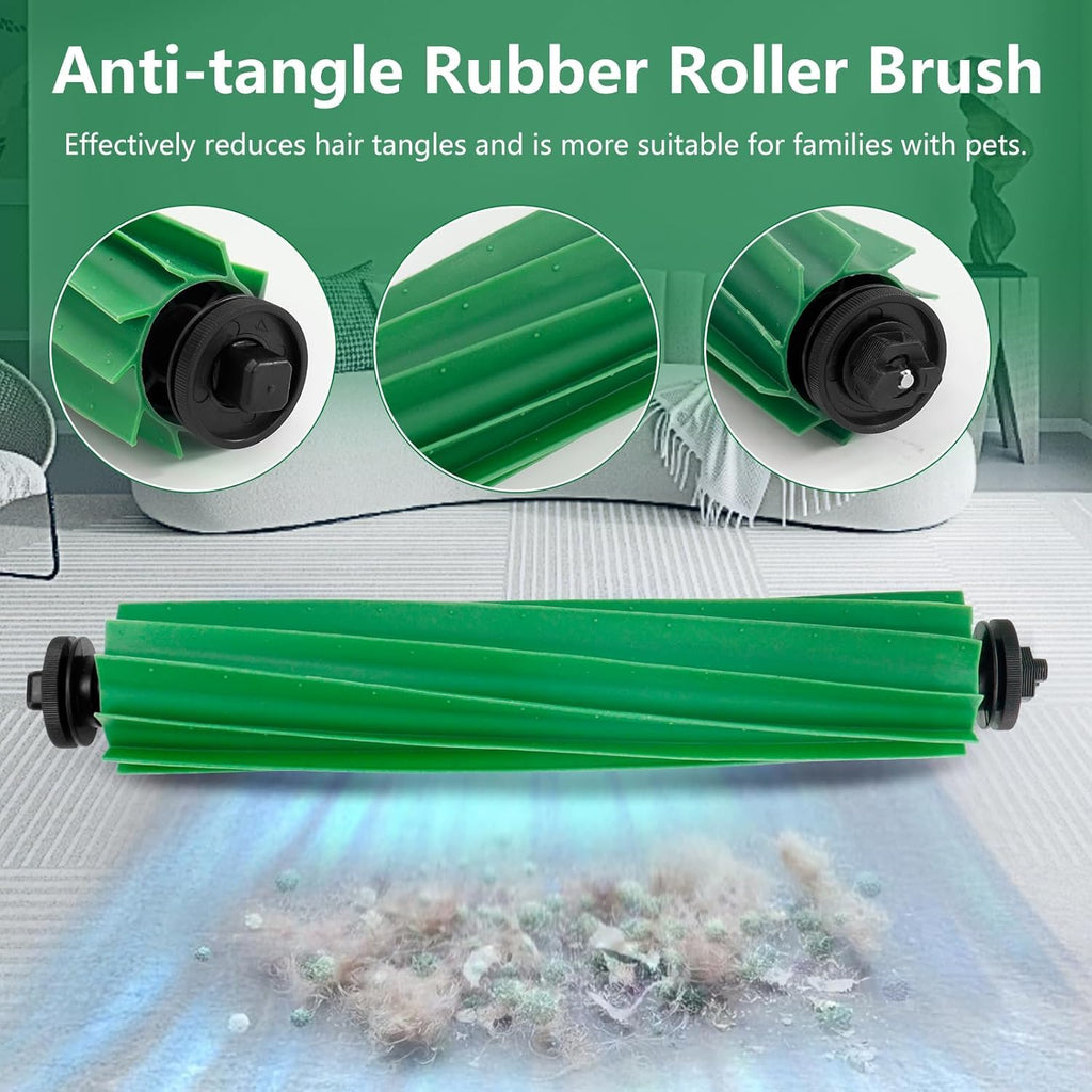 GIB Replacement Parts for iRobot Roomba Plus 505/405 Combo Robot Vacuum Accessories Kits, Multi-Surface Rubber Roller Brushes, 4 Pack