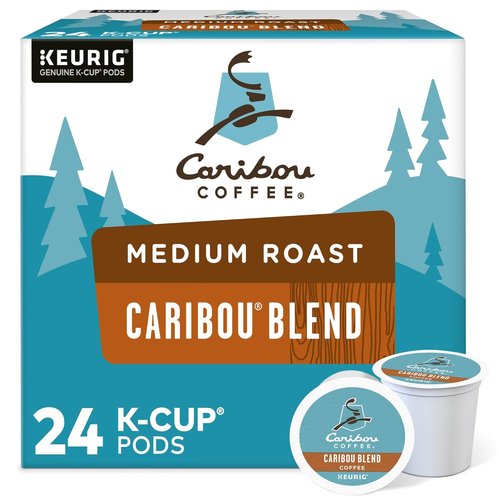 Caribou Coffee K-Cup Pods - Caribou Blend Medium Roast Coffee, 24 Count for Perfect Brewing