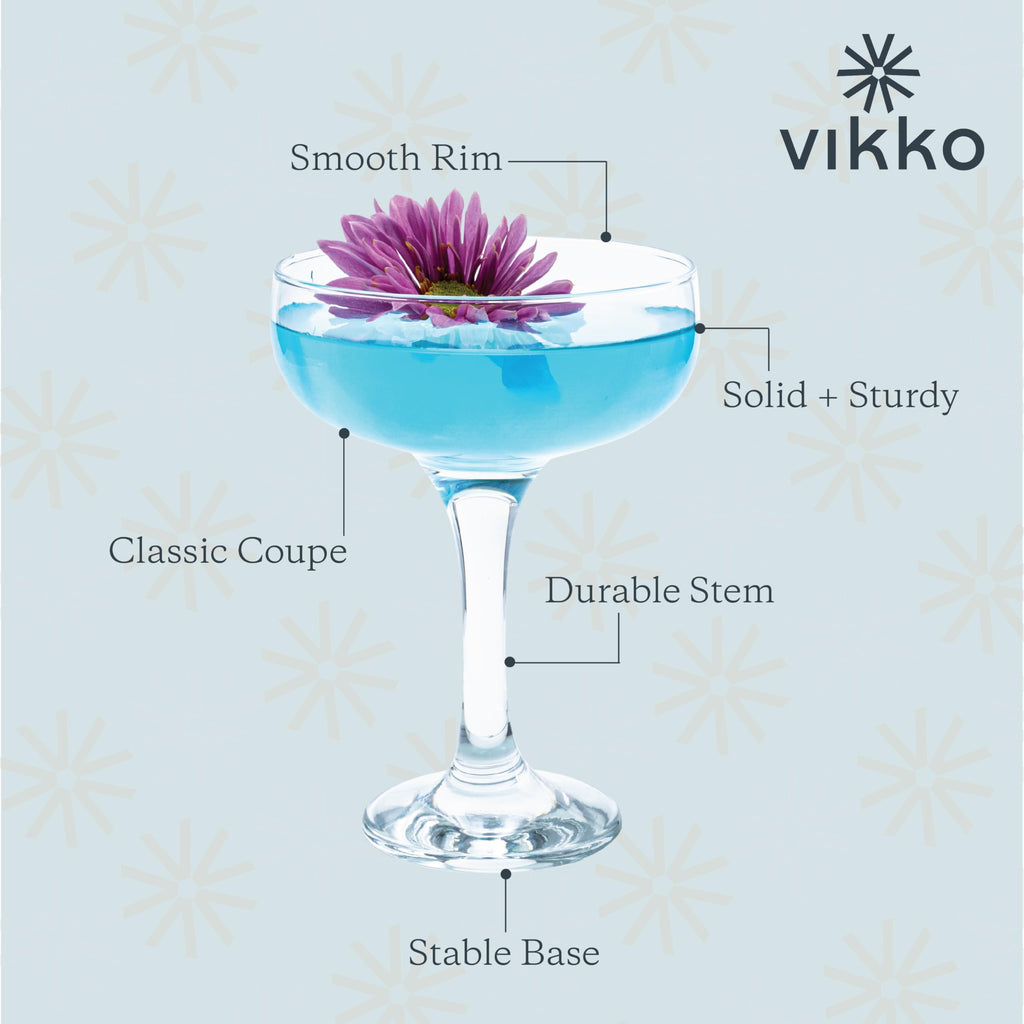 Vikko Martini Glass Set of 12, Bulk Martini Glasses 8.5 Ounce, Coupe Glasses with Stem, Cosmopolitan Glasses for Martini, Vodka and Cocktails
