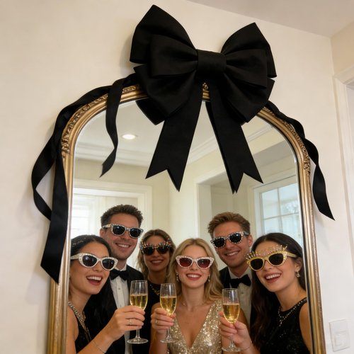 2 Pack Black Bows Decor 20"x 24" Giant Bow DIY Material Party Decorations, EVA Big Bow for Room Wall Backdrop Holiday Wedding Bride Car Decorative Birthday Party Supplies Packaging for Large Gifts