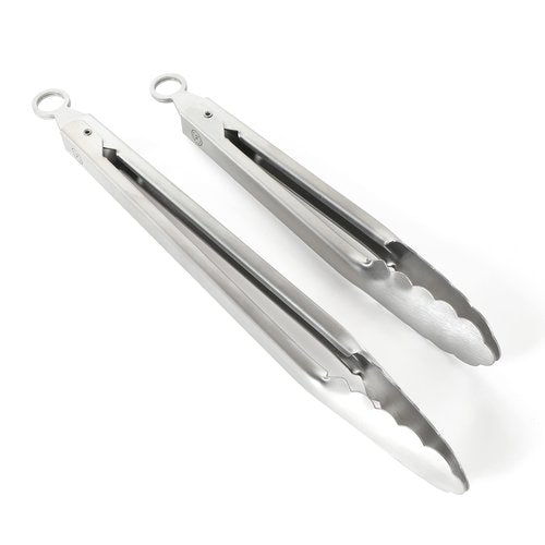 Martha Stewart Richburn 2-Piece Stainless Steel Tongs Set – 12-Inch and 9-Inch Kitchen Tongs for Grilling, Serving, and Cooking