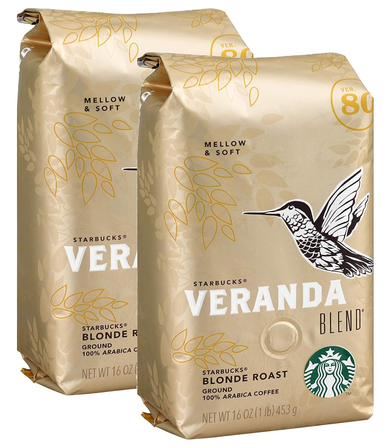 Starbucks Ground Coffee - Veranda Blend Blonde Roast | 16 Ounce Bags, 2-Pack (Total 32 Ounces)