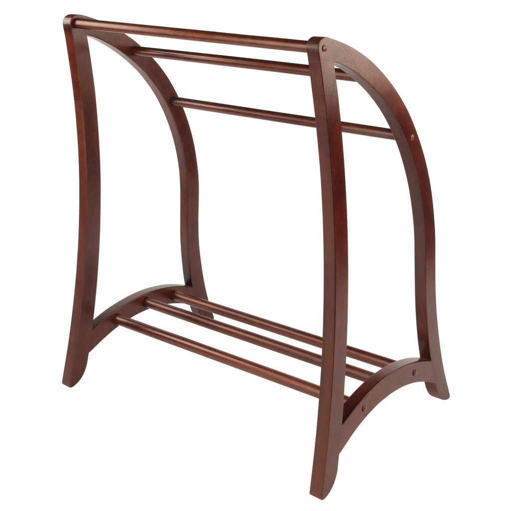 Winsome Wood Quilt Rack With 3 Rungs, Antique Walnut (94036)