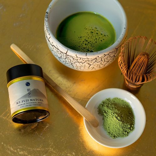 Asayu Japan Fuji Matcha Powder - Ceremonial Grade Green Tea from Mt. Fuji | 30g Can