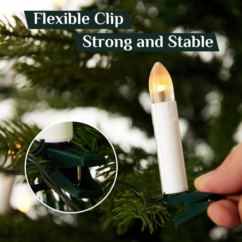Skiennix 50 Pcs Flameless Christmas Candle Lights - 3 Color & 11 Mode Remote Control | 3D Flickering LED for Trees & Weddings