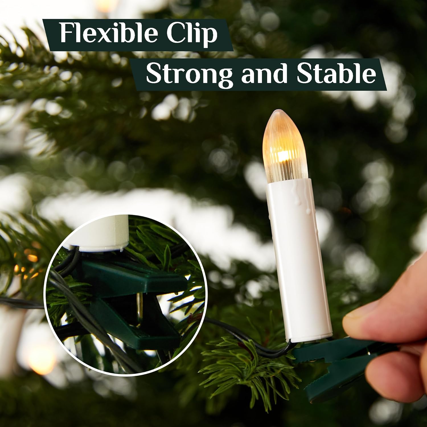 Skiennix 50 Pcs Flameless Christmas Candle Lights - 3 Color & 11 Mode Remote Control | 3D Flickering LED for Trees & Weddings