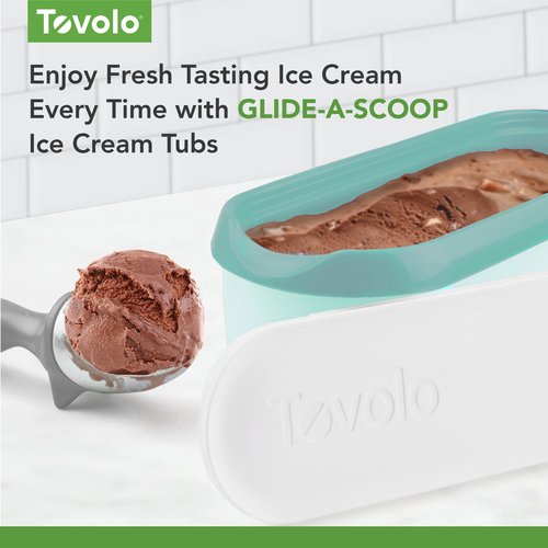 Tovolo Reusable Ice Cream Containers for Homemade Ice Cream Glide A Scoop Ice Cream Tub for Reusable Ice Cream, 1.5 Quart BPA Free Insulated Freezer Safe Ice Cream Container