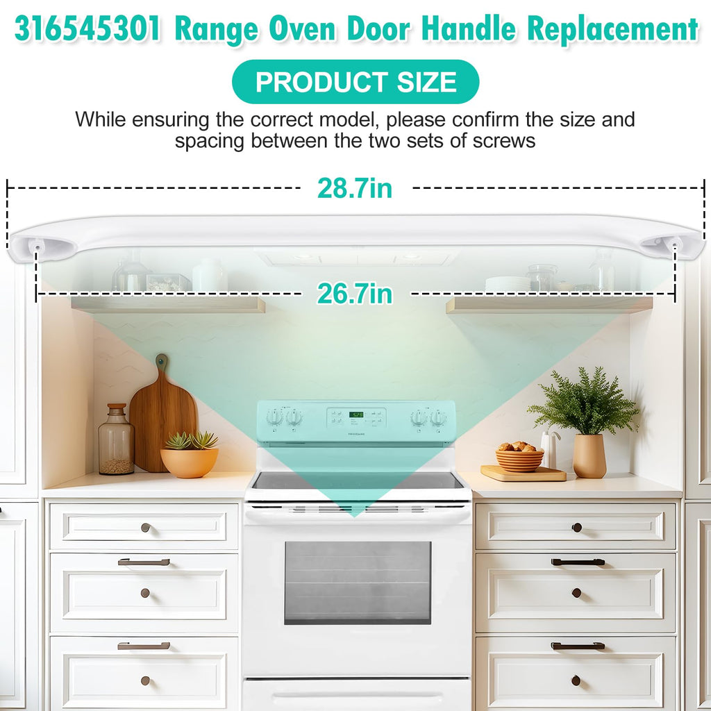 Upgraded 316545301 Oven Door Handle Replacement Compatible with Frigidaire Kenmore Crosley Stove Oven Handle Replacement 316020200 1614011 AP4527354 Range Oven Handle for Gas/Electric Range Stove