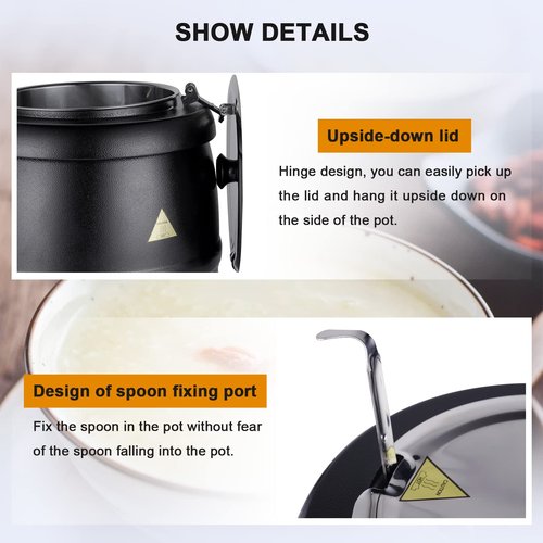 YMJOINMX Food Soup Kettle Warmer with Ladle Countertop Cheese Warmer Catering Soup Warmer Commercial for Buffet Food Warmer Party