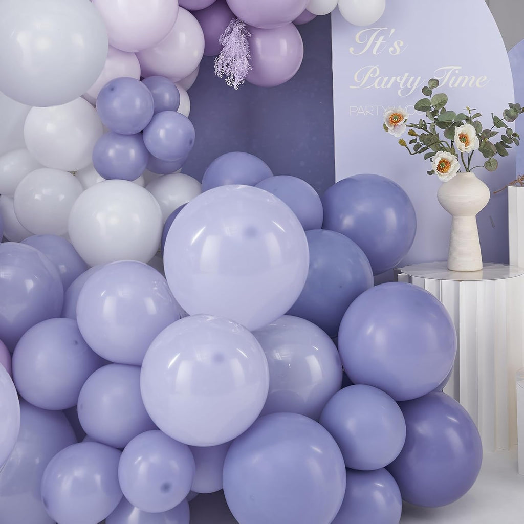 PartyWoo Purple Balloon Arch Kit - 140 Pcs in Lavender & Lilac - Various Sizes for Baby Showers & Weddings