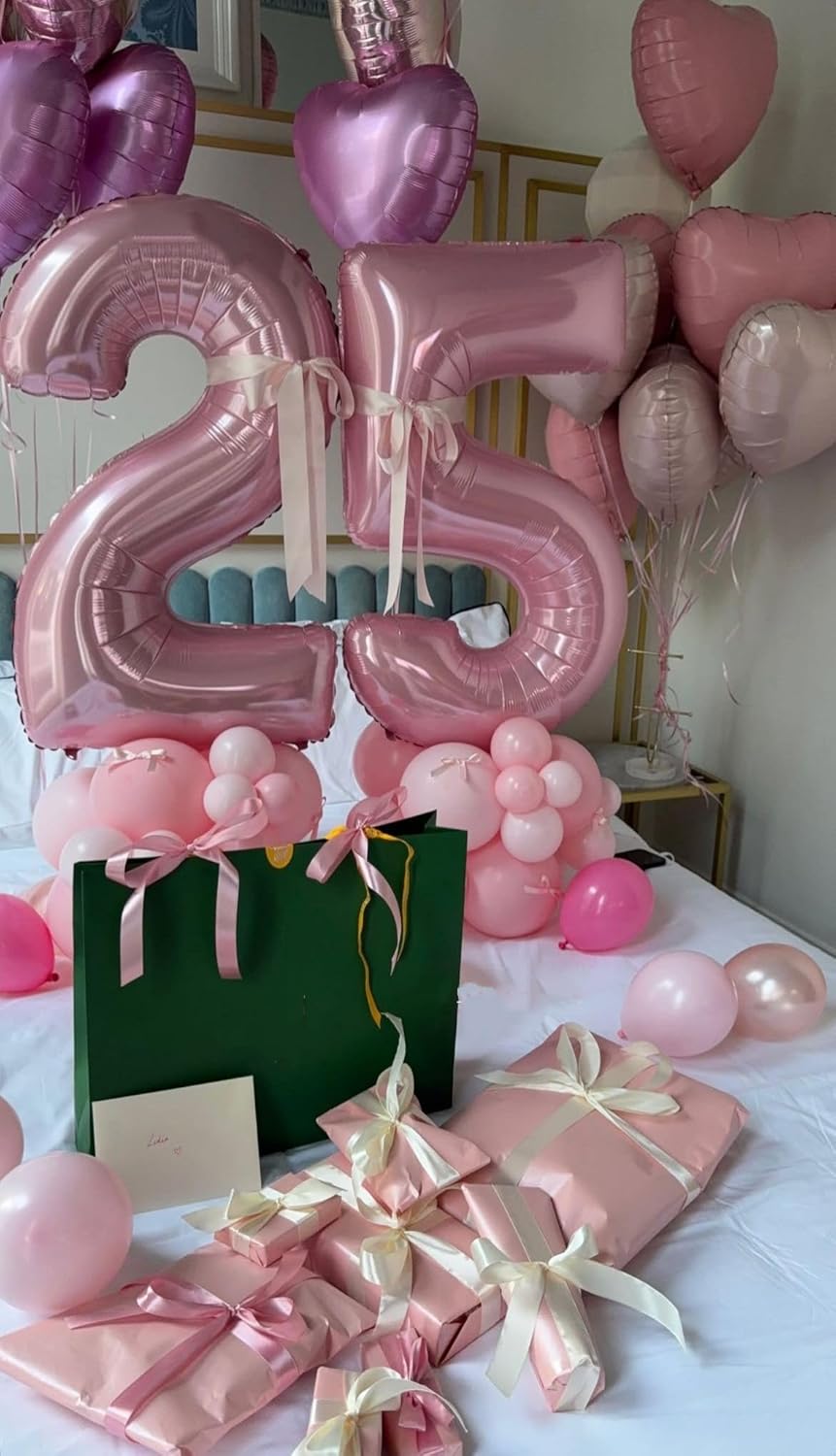 Skiennix 40-Inch Pastel Pink Number 17 Balloon - Perfect for 17th Birthday & Anniversary Celebrations