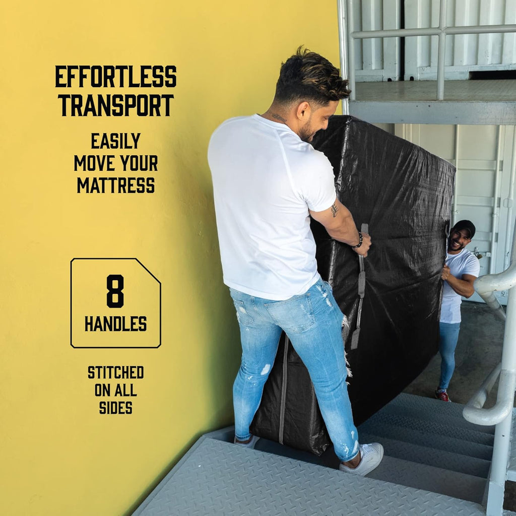 Mattress Bags for Moving by [Brand Name] - Extra-Thick Full XL Cover with 8 Handles - 2 Pack Zippered Storage Solution