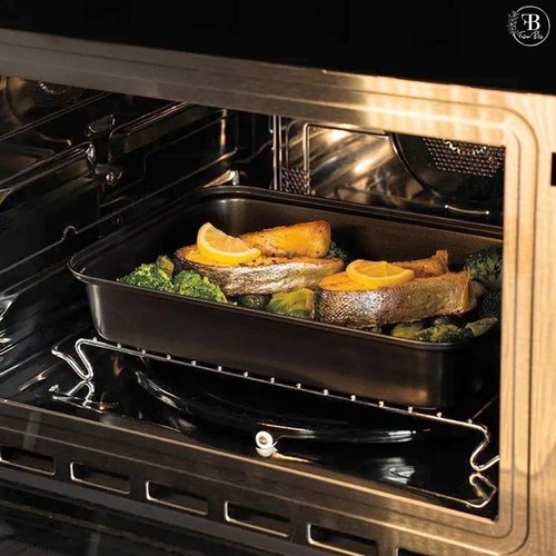 Fusion Bliss Nonstick Baking Sheets Set - 3-Piece Heavy Duty Carbon Steel Oven Pans for Roasting & Cookies