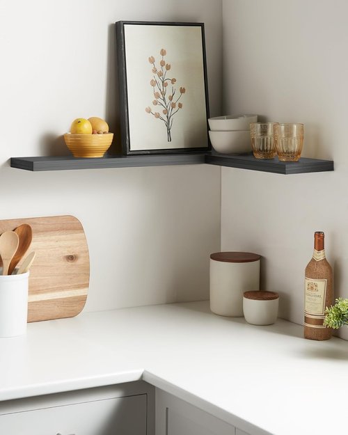 BAYKA Floating Shelves - Rustic Grey Wood Wall-Mounted Storage | 22.5 Inches, Set of 2 for Home Decor