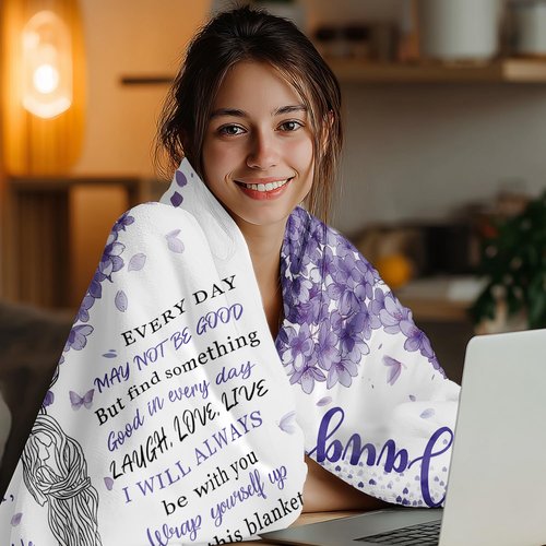 Kitolwo to My Daughter Blanket from Mom Daughters Birthday Gifts Christmas Valentines Day Gift for Daughter to My Daughter's Throw Blanket 50" x 60"（Purple）