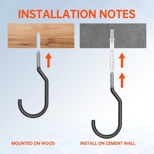 GURADESIGN Heavy Duty Bike Hooks - 16-Pack, 100 LBS Capacity, 6 Inch for Garage Wall & Ceiling