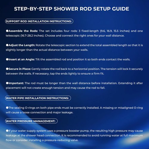 DEVA FRONSA Dual Shower Head for Couples, Double Shower System for Two People, 6+3 Adjustable Spray Modes-High Pressure Tandem Showerhead with 31.5~80.7" Extendable Rod / 78.7" Long Hose, Easy Install