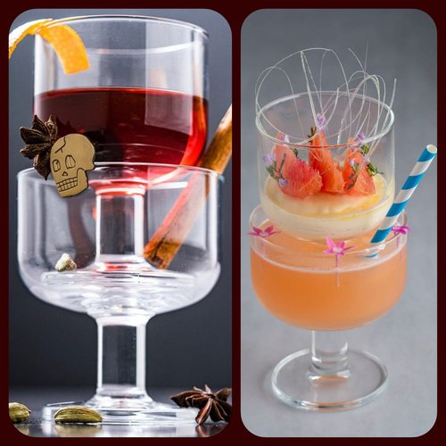 Bormioli Rocco Hosteria Set Of 6 Stackable Dessert Cups, 8 Oz. Clear Tempered Glass, Made In Italy.