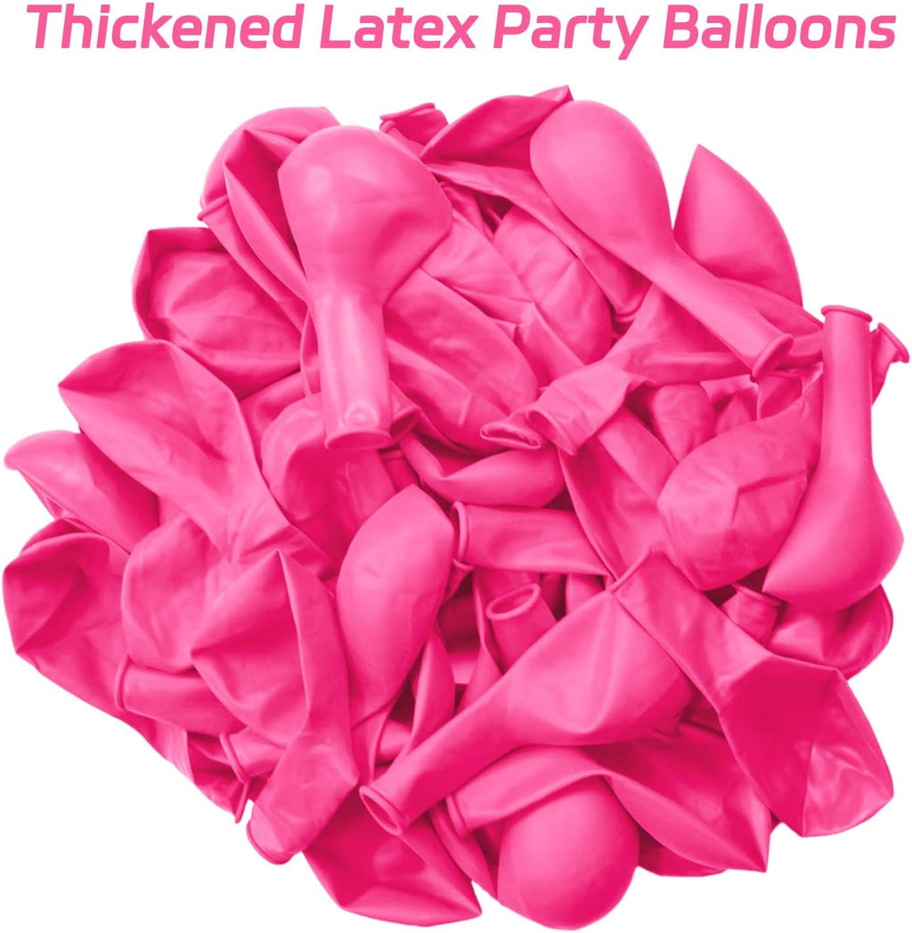 Pink Balloons - 100 Pcs 12 Inch Matte Pink Balloons for Baby Shower & Birthday Party Decor