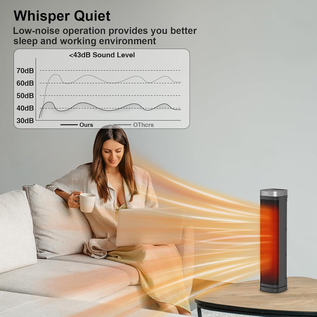 Skiennix Portable Space Heater - 1500W Ceramic Heating Fan with Remote Control & 3 Modes | Ideal for Home & Office