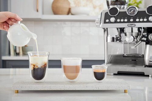 DeLonghi Coffee Connoisseur Glasses (set of 6): 2 Espresso, 2 Cappuccino, 2 Latte Macchiato