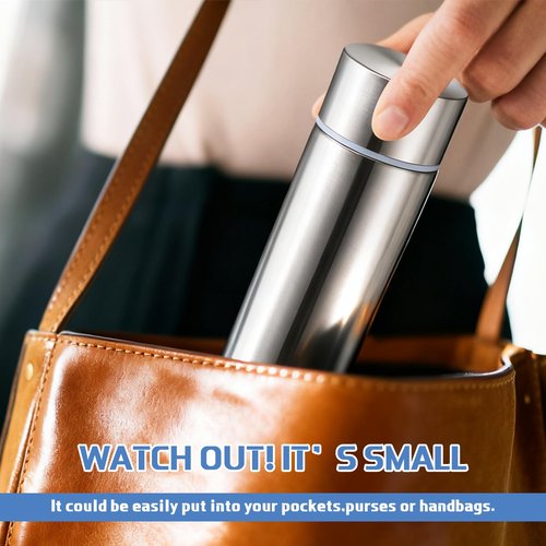 Acellegic 12 Pcs Mini Stainless Steel Insulated Bottles Bulk 4.4 oz Tiny Water Bottles Portable Pocket Purse Slim Thermal Hot and Cold for Travel Sport Camping Coffee Women Lunch Bag