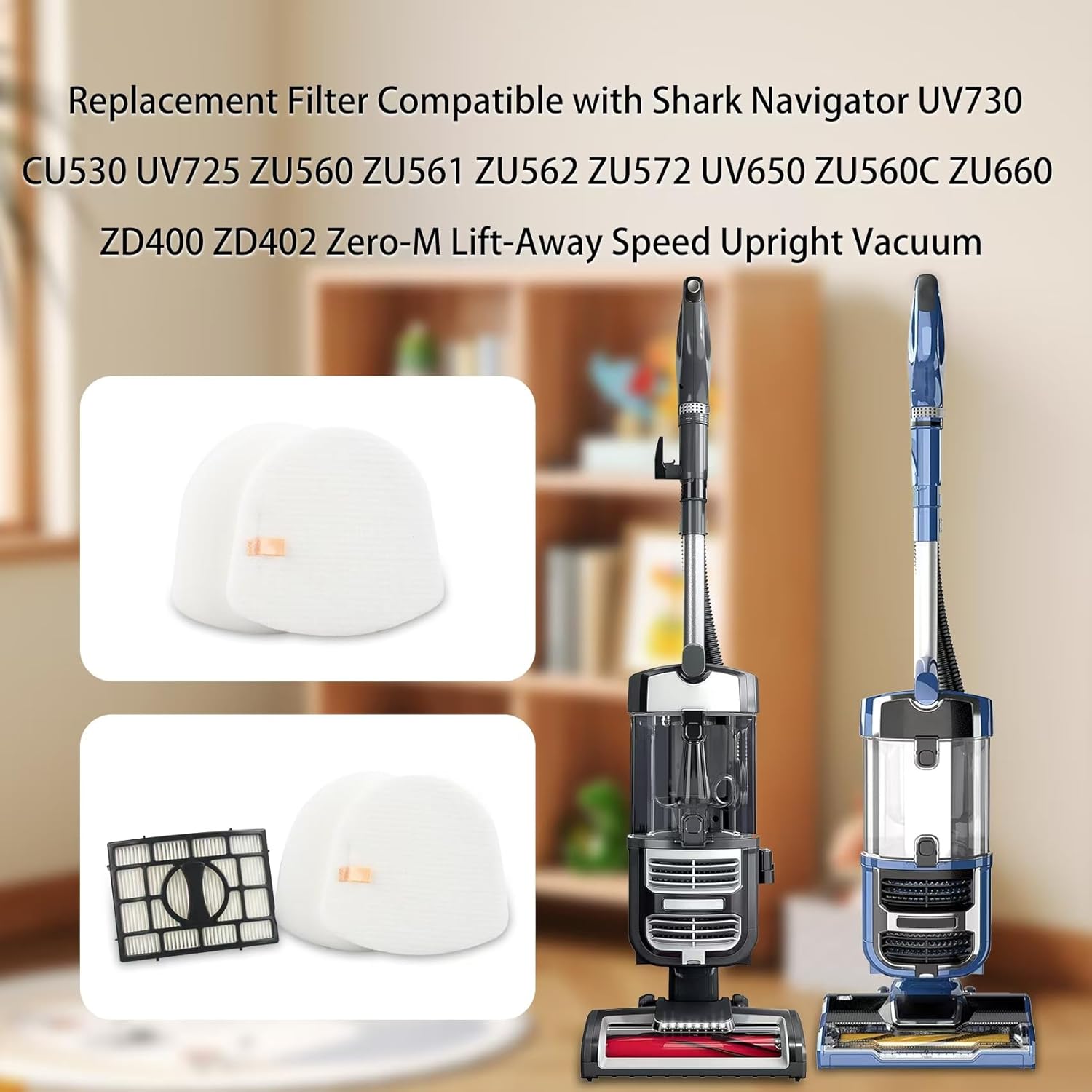 Shark Replacement Filter - Compatible with UV730 & V5 Navigator Lift-Away Vacuums | High-Performance HEPA Filter