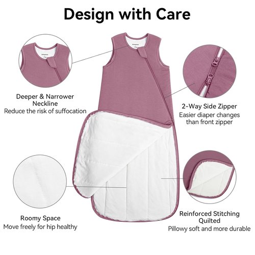 BubblePanda Modal Sleep Sack - Super Soft 2-Way Zipper Toddler Blanket for 12-18 Months