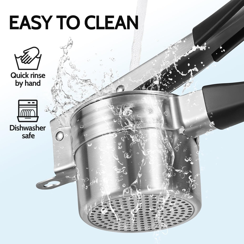 Sopito Stainless Steel Potato Ricer - Heavy Duty Masher with 3 Interchangeable Discs | Kitchen Gadget