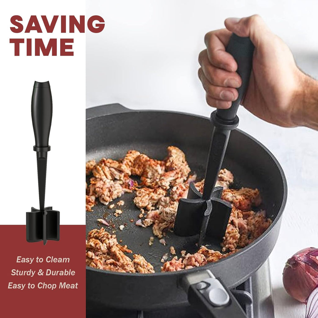Premium Meat Chopper by [Brand Name] - Heat Resistant Hamburger Grinder & Tenderizer Tool | Black