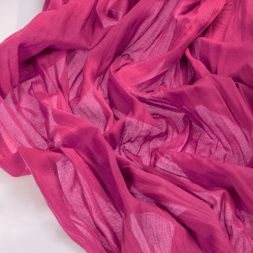 Socomi Cheesecloth Table Runner - Hot Pink Fuchsia Boho Rustic Design | 120 Inch for Weddings & Events