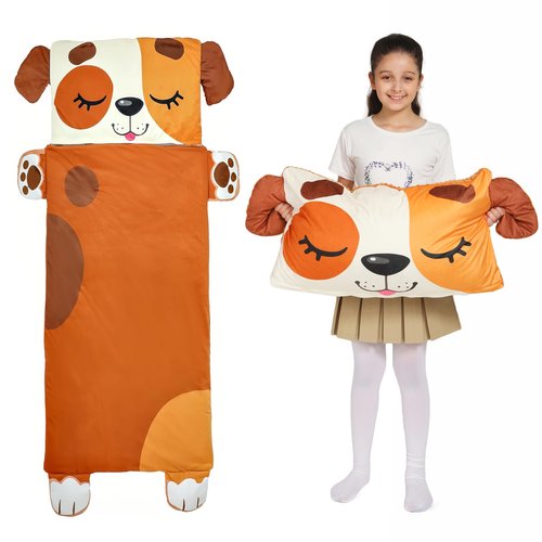 Wbesty Toddler Nap Mat for Kids Sleeping Mat Napping Mats Slumber Bags Foldable and Portable for Boys Girls Kindergarten Daycare Travel Camping,Dog Style