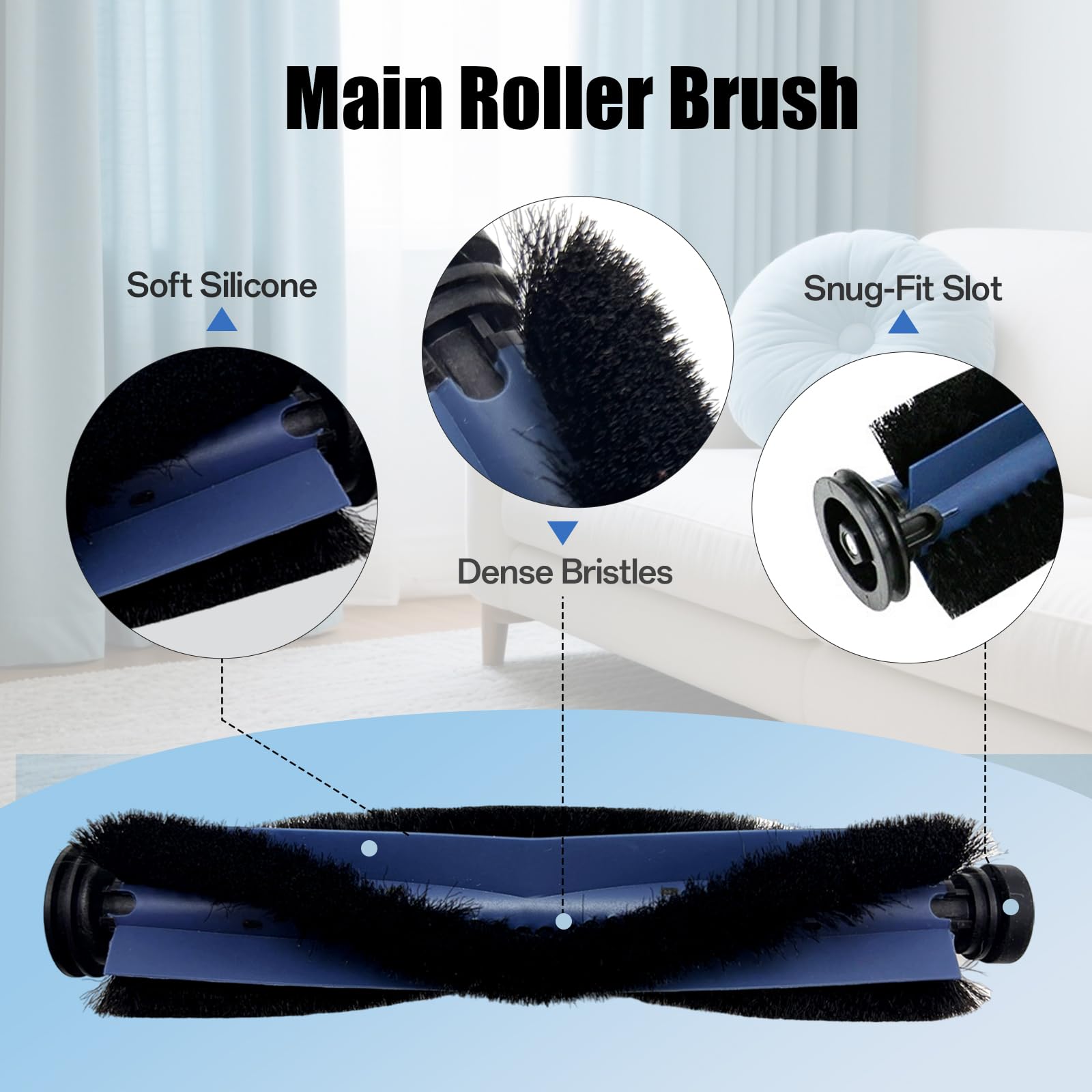 Auoiian 2-Pack Replacement Rollers Brushes for eufy X10 Pro Omni Robot Vacuum - Washable Main Brush Set with Cleaning Tool- Compatible Only with X10 Pro Omni