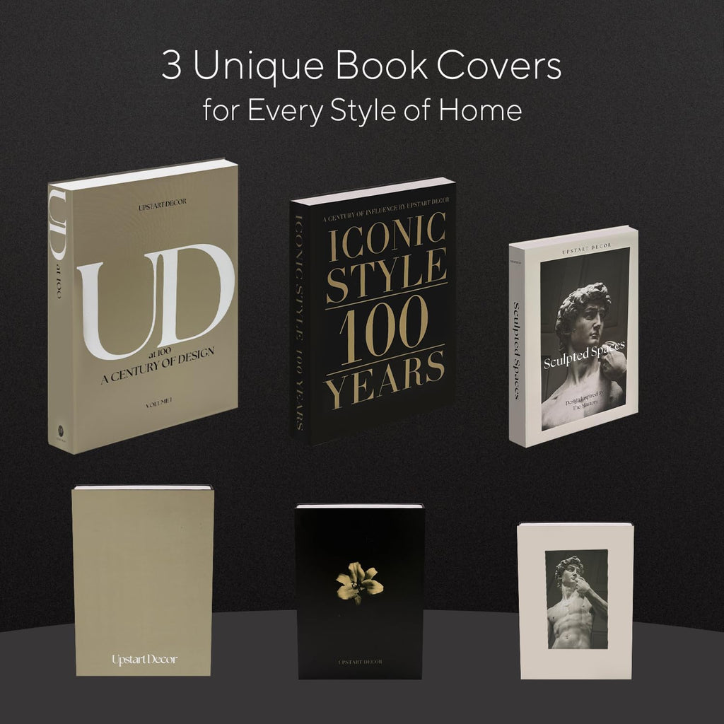 Skiennix Aesthetic Decorative Books - Set of 3 Faux Designer Books for Mid-Century Decor | Minimalist Storage Box