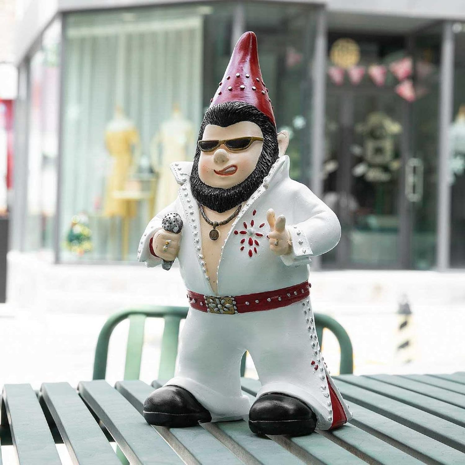 Singer Gnome Garden Statue - Large Outdoor Resin Dwarf Figurine for Patio & Yard Decor | Unique Gift
