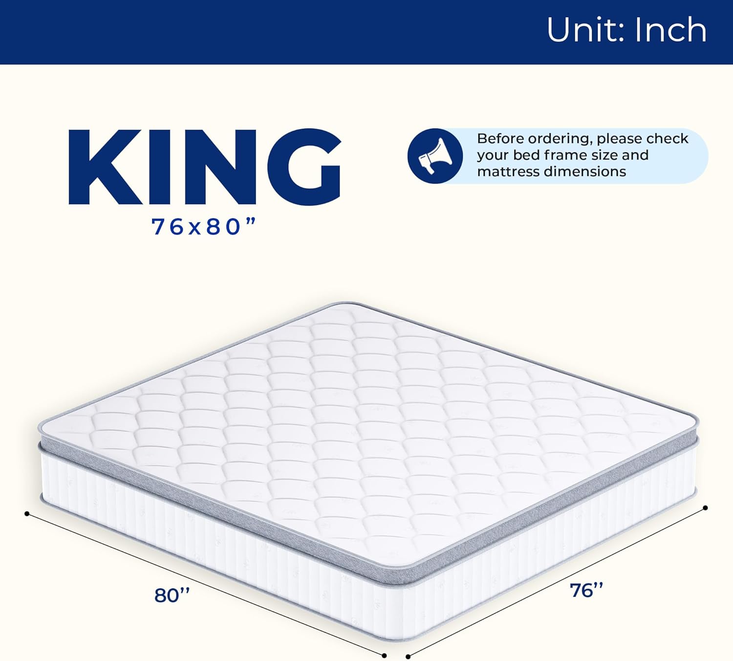 Neo Sleep King Size Mattress - 12 Inch Hybrid Comfort with Cooling Gel Memory Foam & Pocket Springs