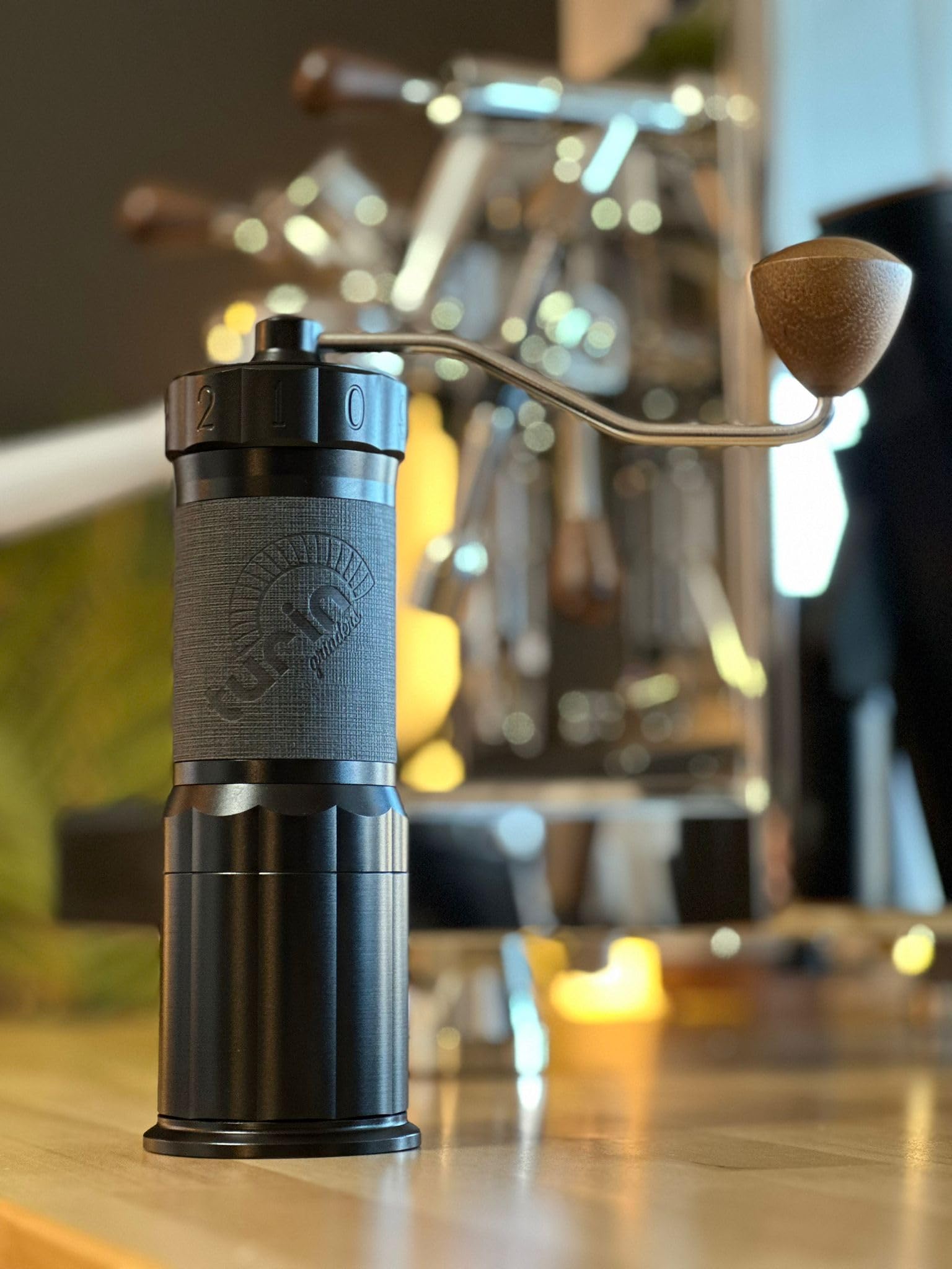 Turin H40 V2 Manual Coffee Grinder – 40mm Stainless Steel Burr, Adjustable for Espresso, Pour Over, French Press, Aluminum Body with Walnut Handle, Magnetic Dosing Cup, 30g Capacity