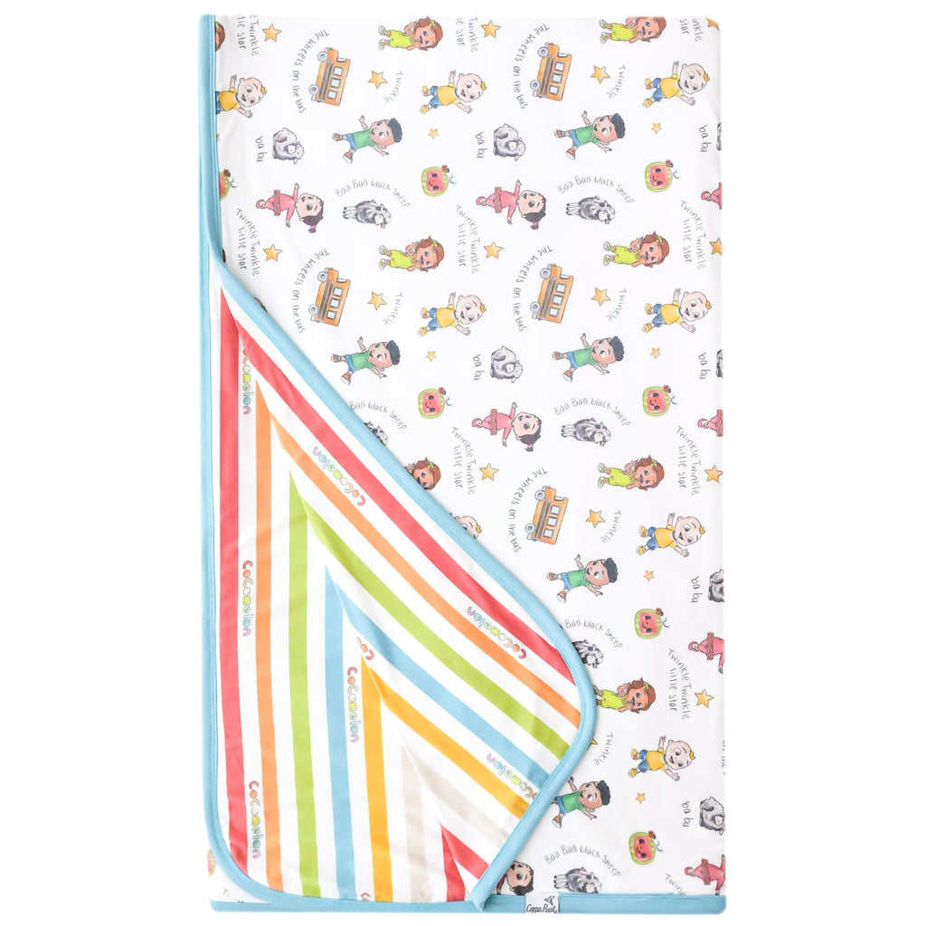 Copper Pearl Jumbo Premium Knit 3 Layer Stretchy Throw Blanket 'CoComelon Friends'