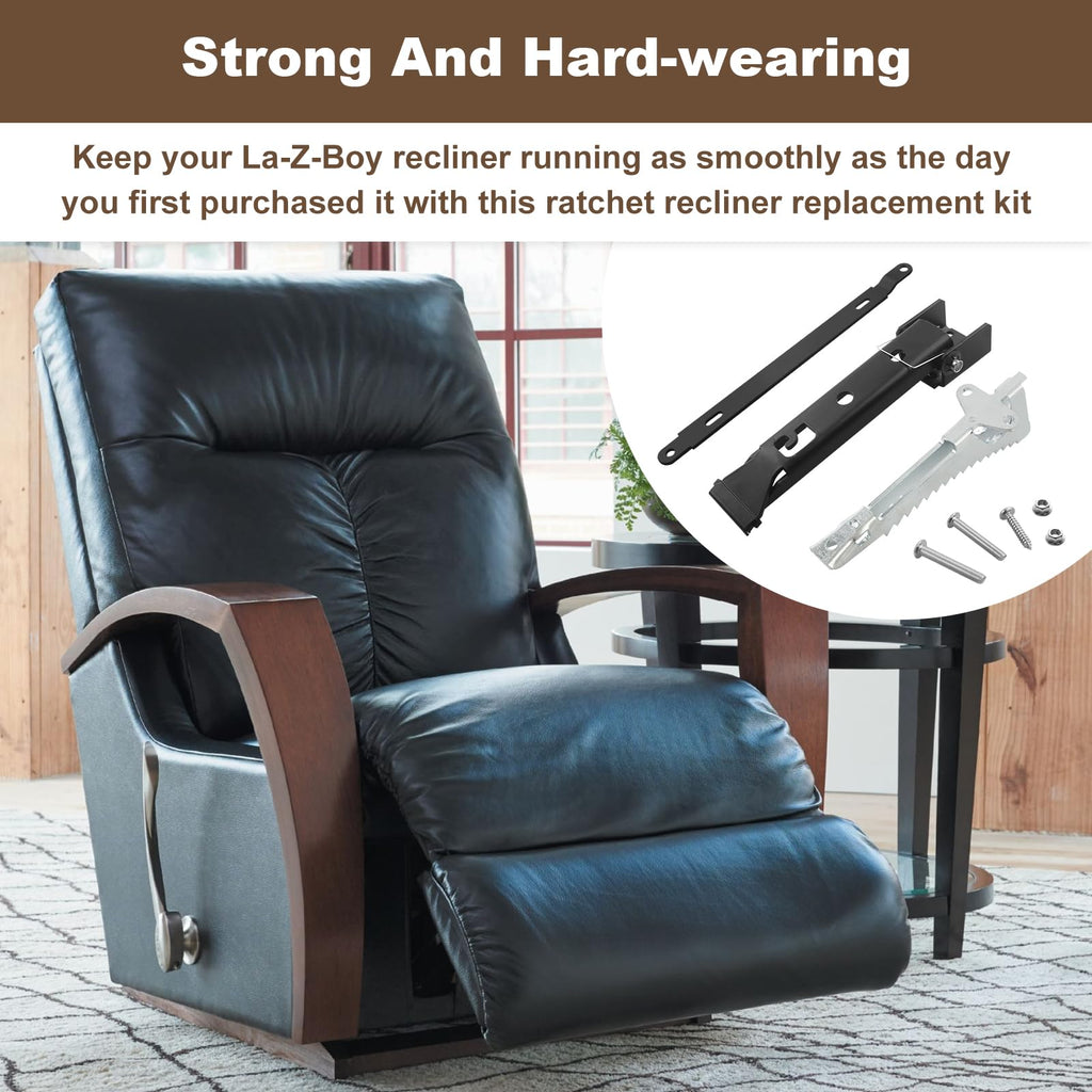 Niahm Threaded Ratchet and Pawl Complete Recliner Replacement Set for La-Z-Boy/Lazyboy Rocker Recliners and Swivel Armchairs, Replacement Part for Lazyboy Recliner Rocker Ratchet