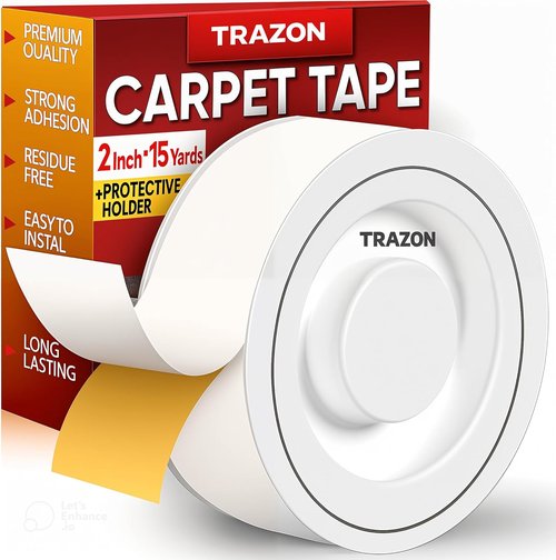 Carpet Tape Double Sided by [Brand Name] - Heavy Duty Rug Grippers for Hardwood Floors | 2 Inch x 15 Yards, Residue Free Adhesive