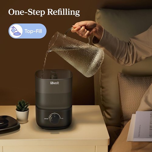 LEVOIT Ultrasonic Cool Mist Humidifier - Easy Fill & Clean, Quiet Operation, 2.5L Capacity, Black