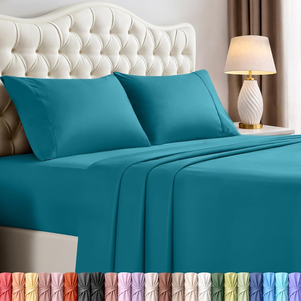 Utopia Bedding Full Size Sheet Set - Soft, Breathable Microfiber, 4-Piece in Denim Blue | Oeko Tex Certified