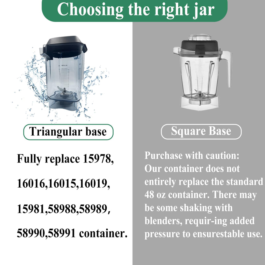 Blender Pitcher 48oz, Fit for Advance Quiet One VM0145 VM0100A 16016 15978 36019,Touch & Go and Drink Machine Advance Commercial Blender Series,Fit for GT001 (Clear)