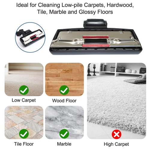 Alrens 7PCS Vacuum Attachments & Brushes for Miele Vacuums - Hardwood Floor Brush Attachment with Wheels for Low-Pile Carpets and All Smooth Floors, Compatible with C1 C2 C3, S2 S4 S5 S6 S8 Series